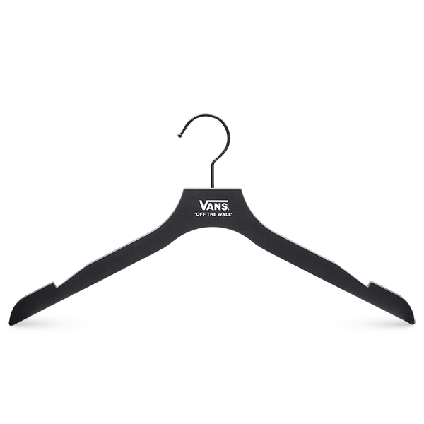 HP008 recycled plastic top hanger in black rubbercoated finish, 44cm